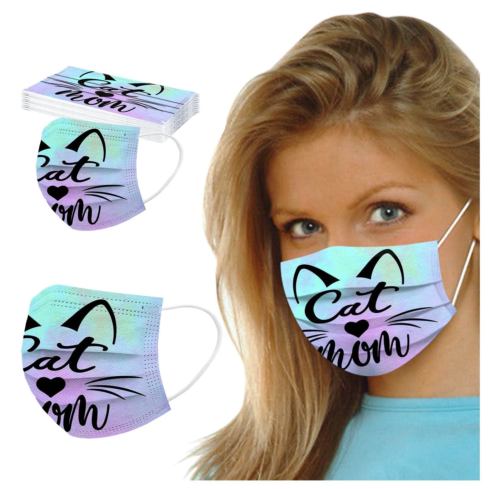 Косплэй флага в наличии 50 шт. одноразовые маски для взрослых Mondmasker 3 Слои Кот