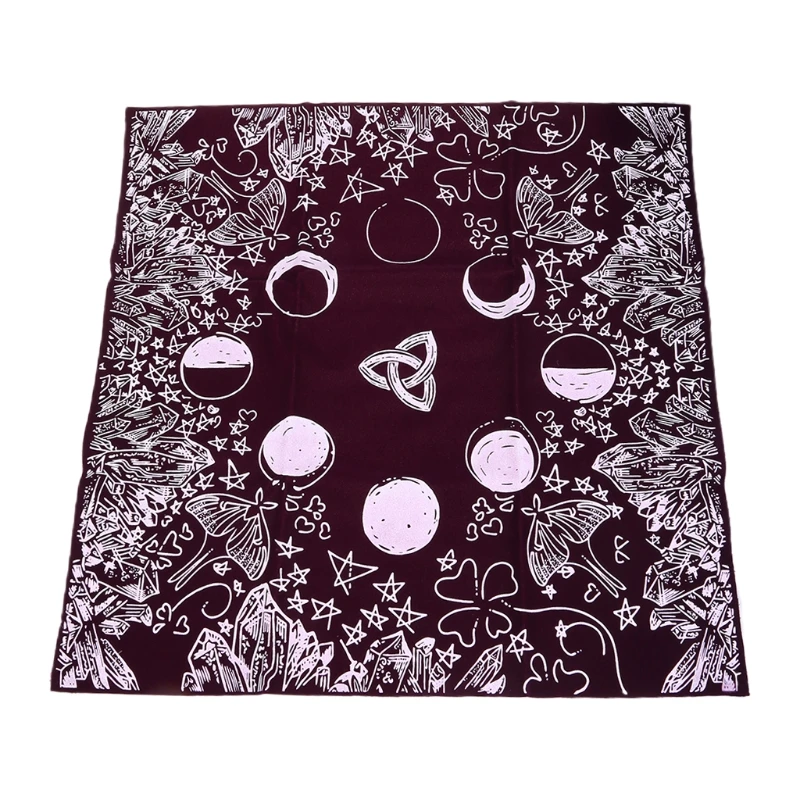 

Velvet Tarot Tablecloth with Bag Witch Divination Moon Phases Lover Altar Cloth