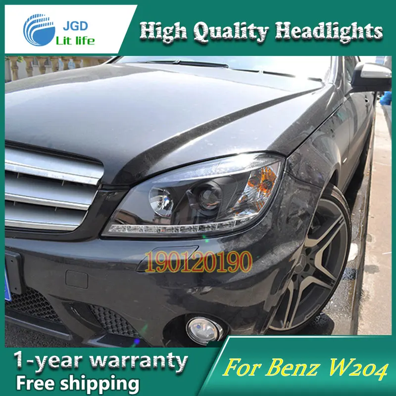 Стайлинг автомобиля для Benz W204 C180 C200 C220 C230 светодиодный ные фары 2007 2010