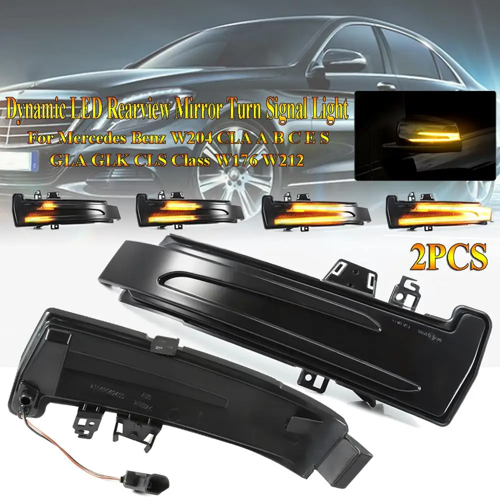 2 шт. светодиодные лампы для зеркала Mercedes Benz W204 CLA A B C E S GLA GLK CLS Class W176 W212|Сигнальная