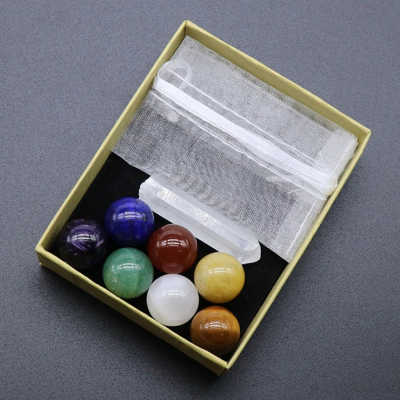 

Natural raw materials 16mm round ball 7pc Wisdom Chakra Reiki Healing cure Stone Fashion for Jewelry making charm accessorie