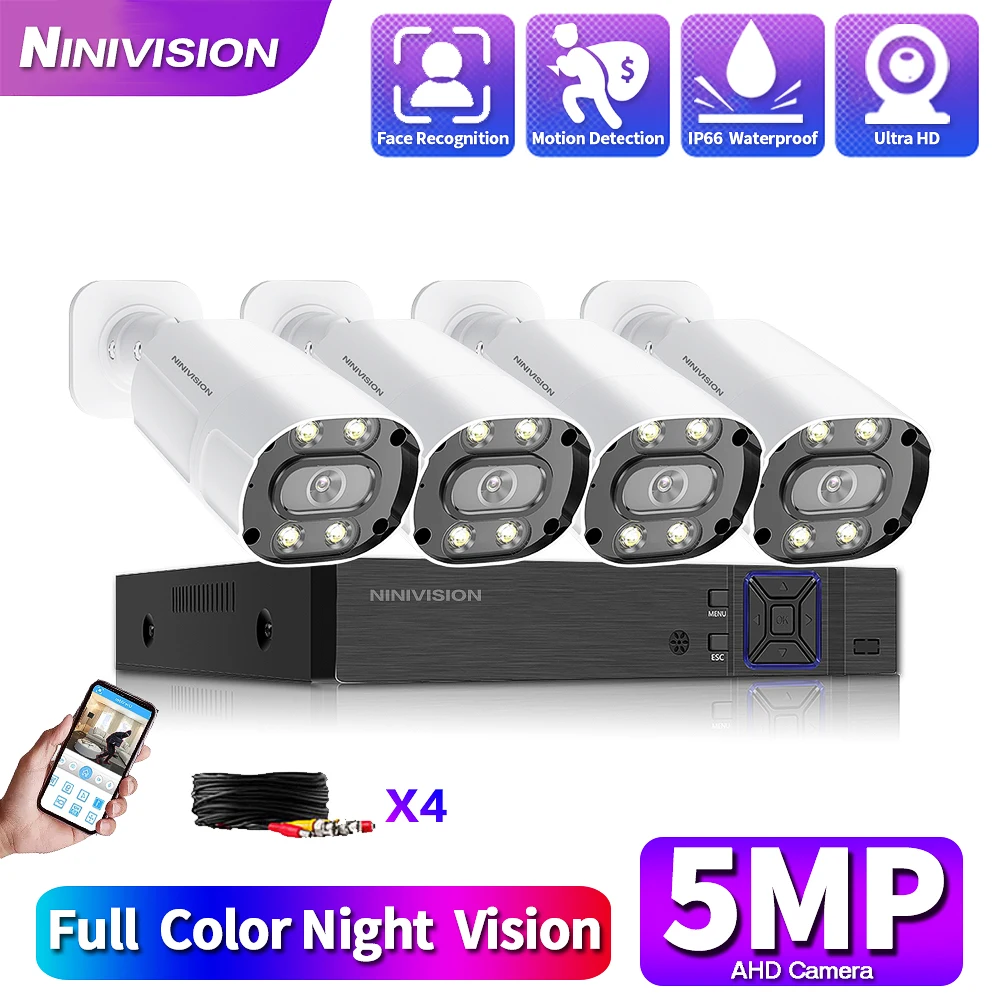 

Ultra HD 5MP Video Security System H.265 4CH DVR Kit With Full Color Night Vision Bullet Camera Outdoor Waterproof P2P View