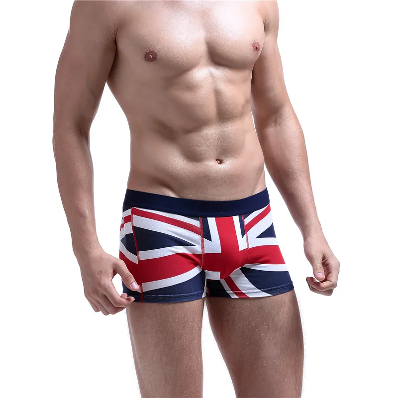 

SEOBEAN Mens UK Flag Cotton Underwear Boxers Man Intimates Boxer British Style mens Pajama Shorts jockstrap lingerie homme