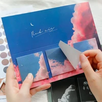 1pc starry sky landscape sticky notes tearable planner notepad memo pad scrapbooking office school supplies stationery stickers