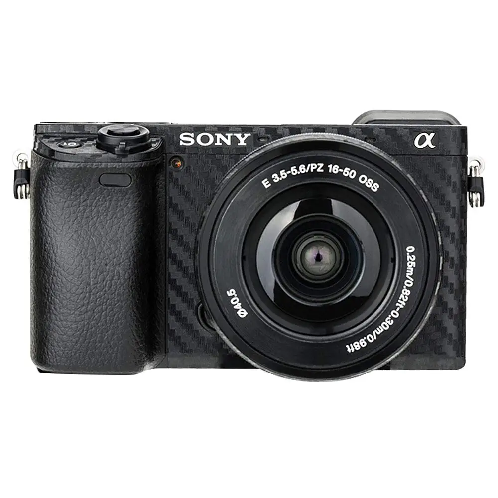 Корпус камеры и объектив из углеродного волокна пленка Комплект для Sony A6300 A6400 и 16-50 мм наклейки для объектива для украшения камеры s