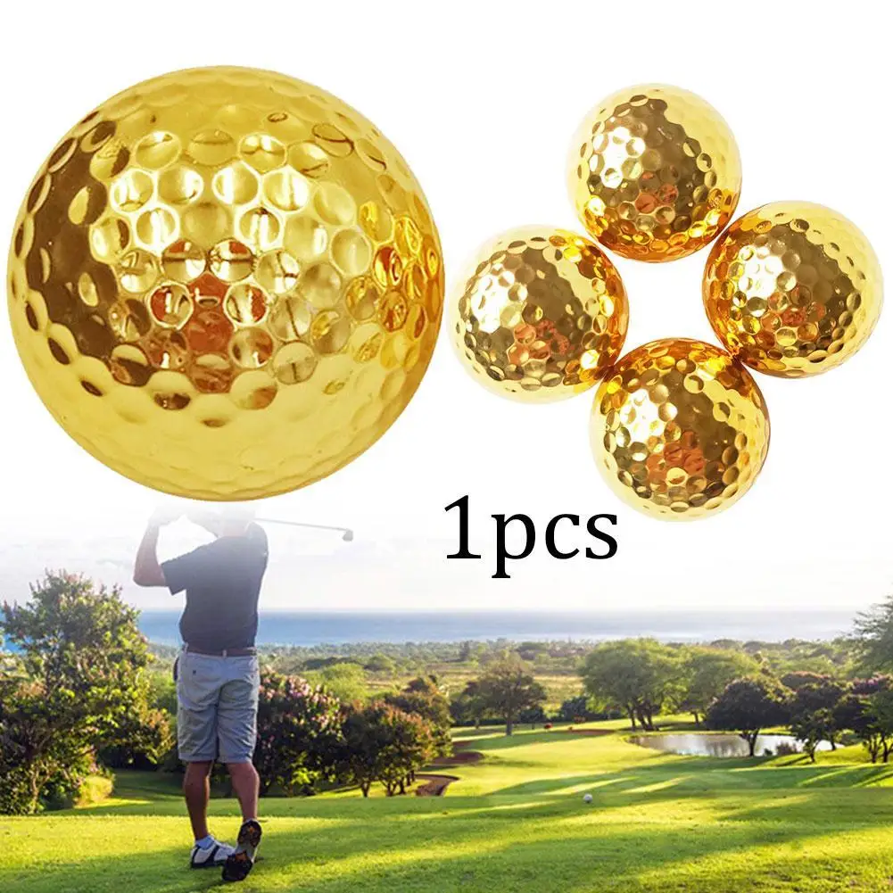 

1pcs Unique Double-layer Golden Golf Indoor And Outdoor Swing Training Practice Ball Father's Day Gift Golf Double-layer Ball