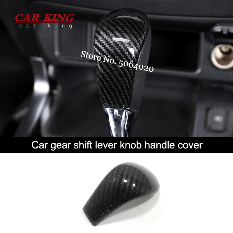 

ABS Carbon fibre Car gear shift lever knob handle cover Cover Trim Car Styling For Nissan Navara NP300 2017 2018 2019 accessorie