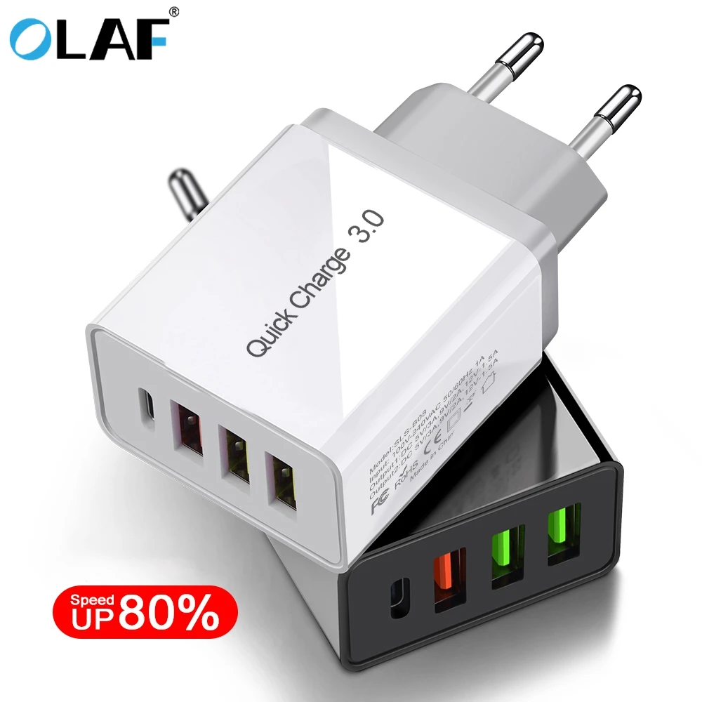 Olaf 36 вт USB зарядное устройство Quick Charge 4 0 3 ес сша тип C PD быстрое для iPhone 11 Pro Sasmung S10