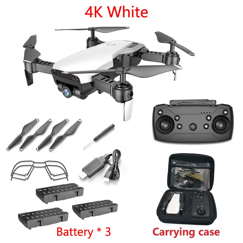 LAUMOX M69G FPV Дрон с камерой 4K HD Дрон широкоугольный WiFi складной селфи Дрон оптический поток RC Квадрокоптер Vs E58 M69 Дрон - Цвет: 4K White 3B CB
