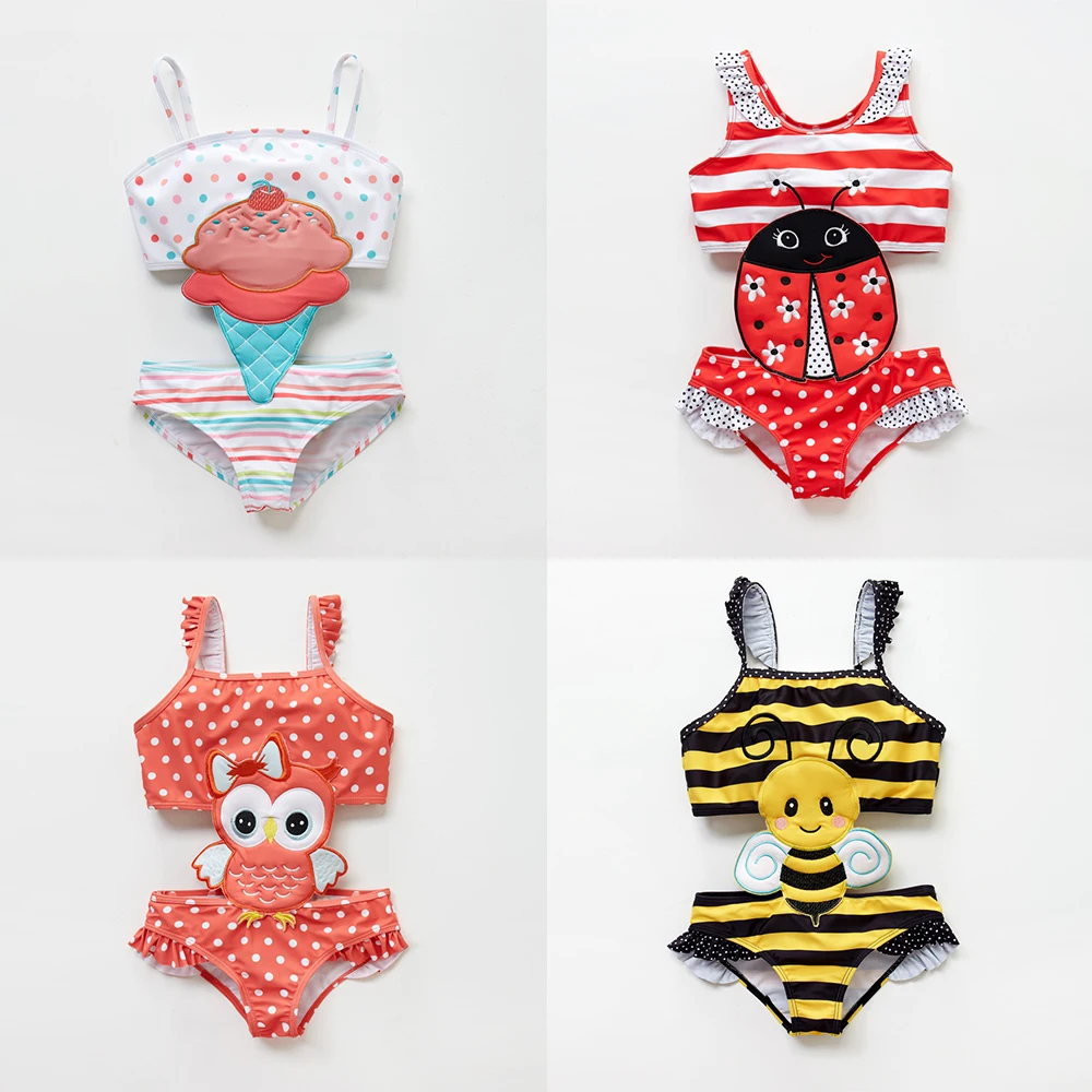 

Summer Baby Girl Beach Swimwear Siamese One Pieces Cute Animal Cartoon Swimsuit Toddler Girl Bathing Bikini 1-8T Bebes Beachwear