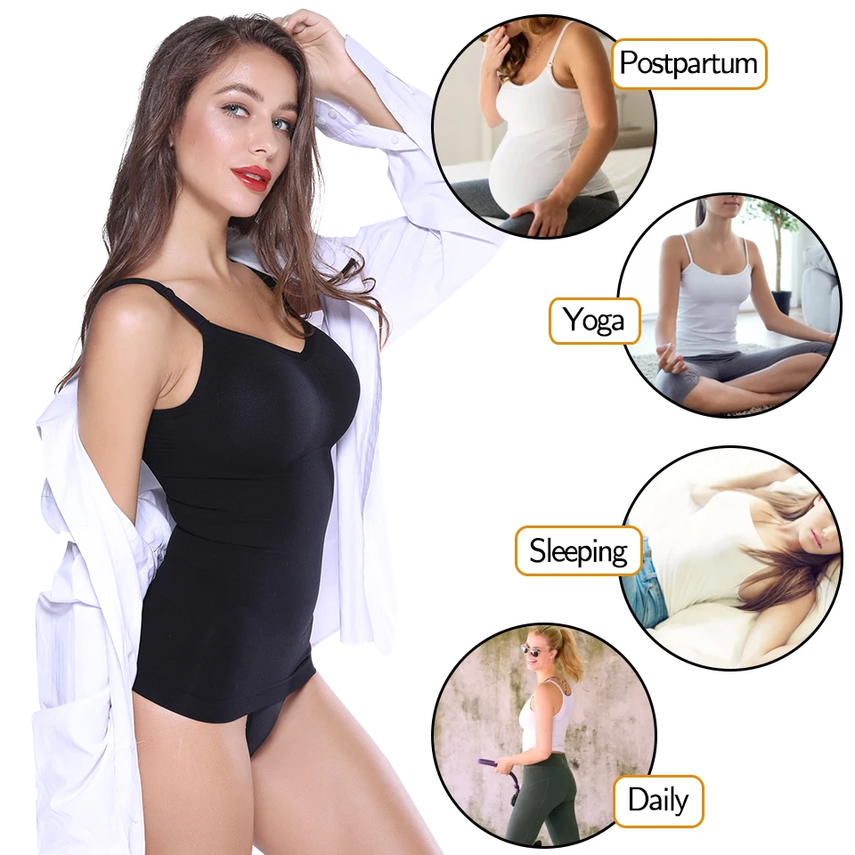 Women Shapewear Camisoles Waist Trainer Body Shaper Tummy Control Tank Tops Compression Undershirts Slimming Underwear Camisole