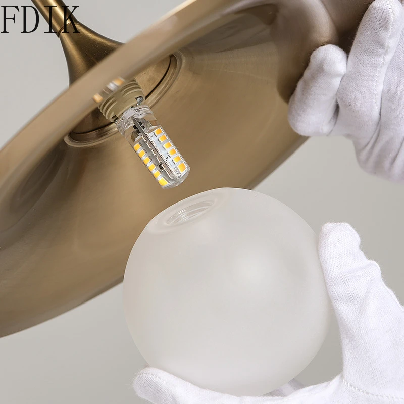 

Modern Led G9 Pendant Lights Glass Hanglamp Gold Metal Light Fixtures for Bedroom Living Room Kitchen Home Decor Lamp Luminaire