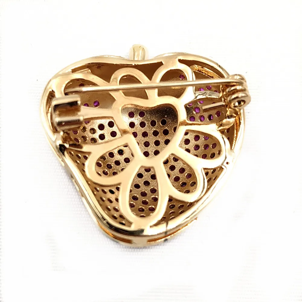 Восхитительная полная микрозакрепка фианита Милая блестящая золотая булавка с