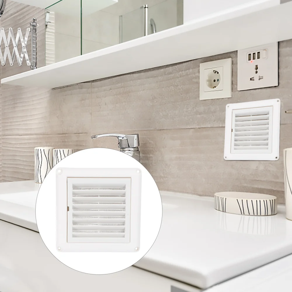 

1PC Air Vent Ventilation Grill Cover Wall Ceiling Mounted Vent Built-in Fly Screen Mesh for Bathroom Office Home (White, 100mm)