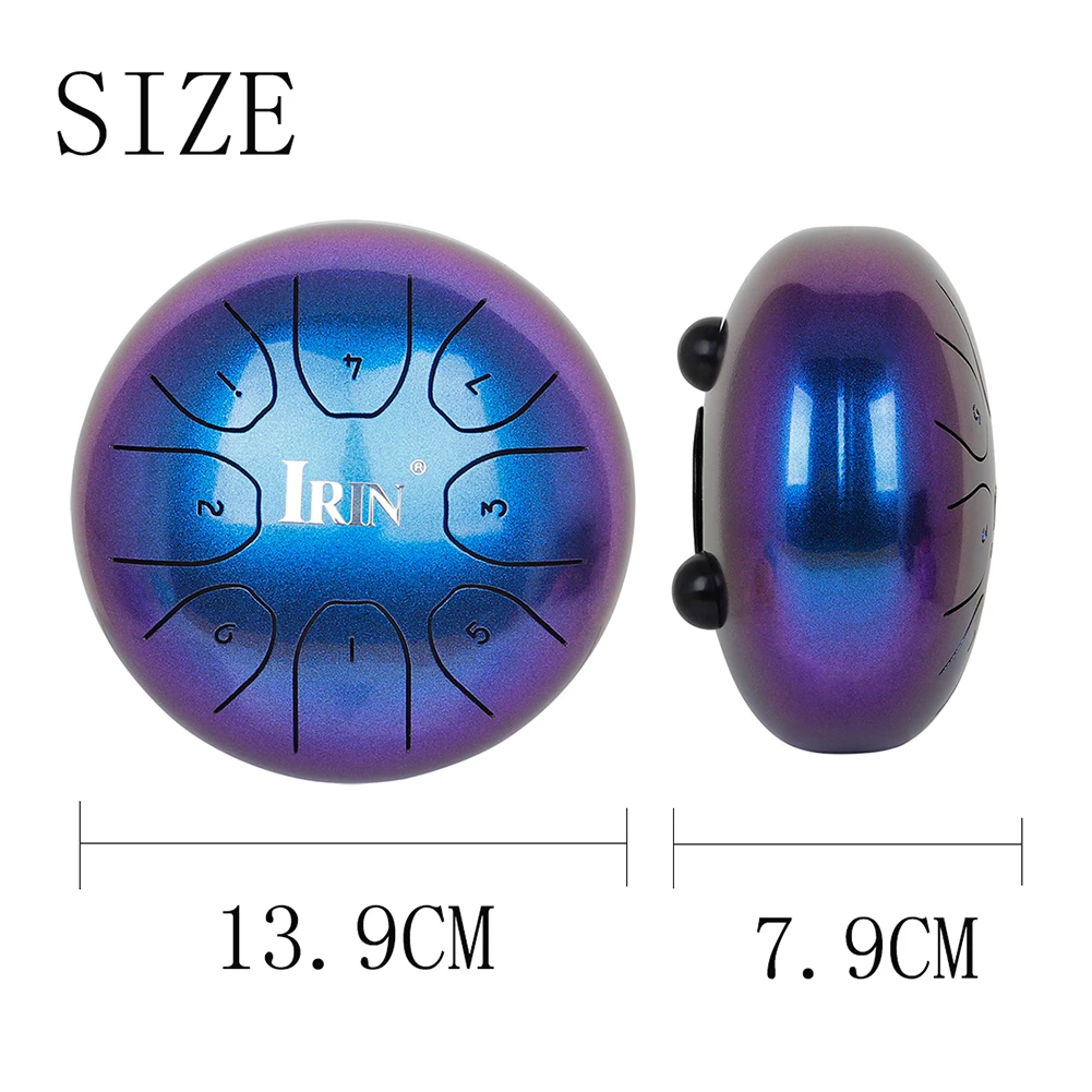 

5.5 Inch Steel Tongue Drum 8 Tune Tongue Drum Kits With Drumstick Finger Cots Drum Bag Drumstick Stand Instruments Accessories