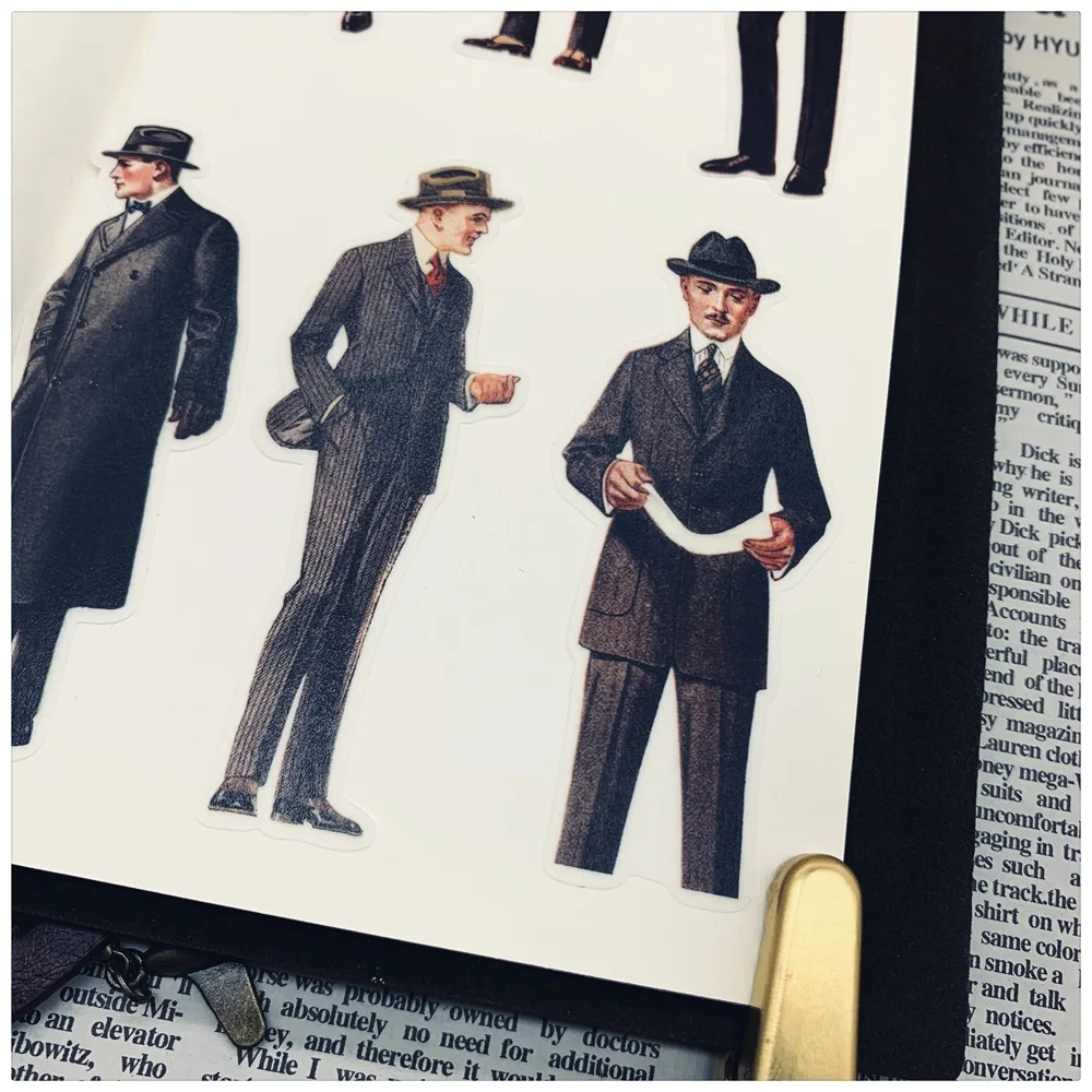 

19Pcs/Bag Vintage Gentleman Men Sticker DIY Craft Scrapbooking Album Journal Happy Planner Decorative Stickers