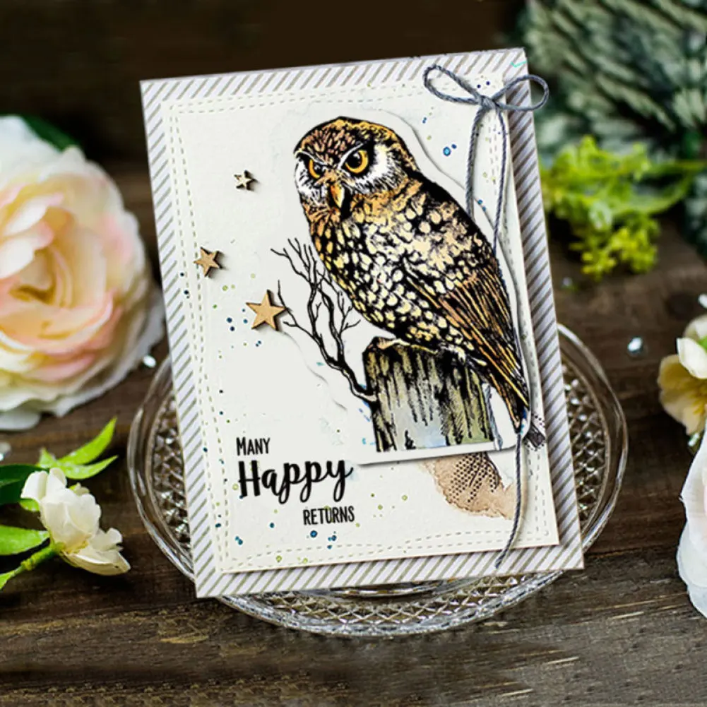 

Fairy Owl Bunny House Tree Metal Cutting Dies and Stamps For Scrapbooking Stencils DIY Album Cards Decoration Embossing Mold