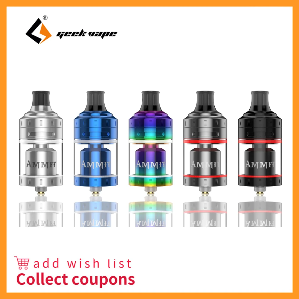 Оригинальный Geekvape Ammit MTL RTA 3D объемный поток воздуха 4 мл бак для вейпа одна катушка