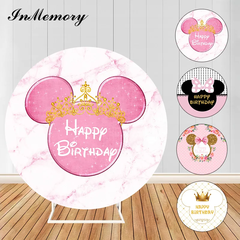 Sensfun розовый круглый фон мышь круг эластичный стол Декор Принцесса Девушка День