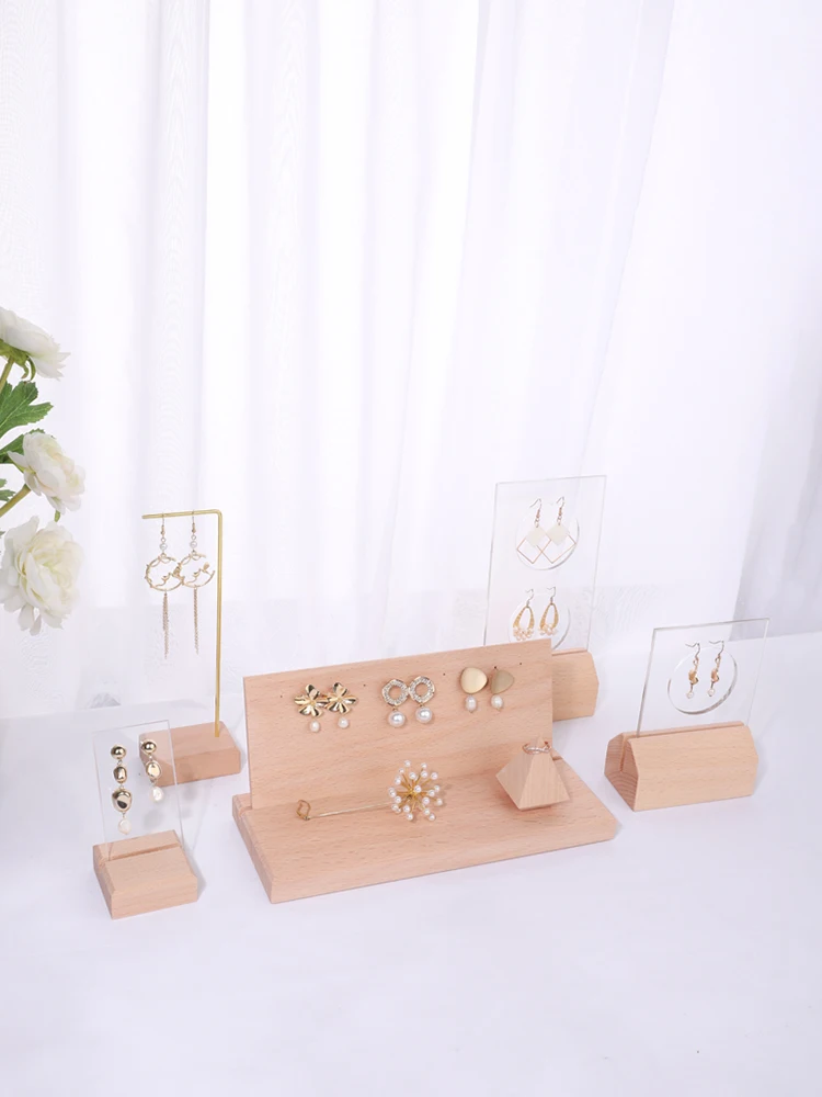 Новая модная витрина из твердой древесины для ювелирных изделий ожерелье