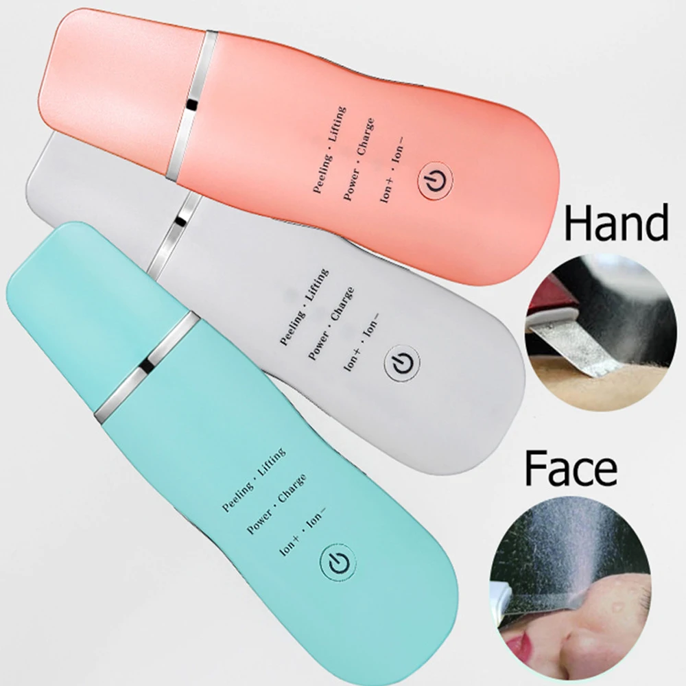 Koop Ultrasone Huid Scrubber Ion Facial Cleaning Machine Porie Cleaner Peeling Gezicht Spatel Schop Scrapper Tegen Comedondrukker