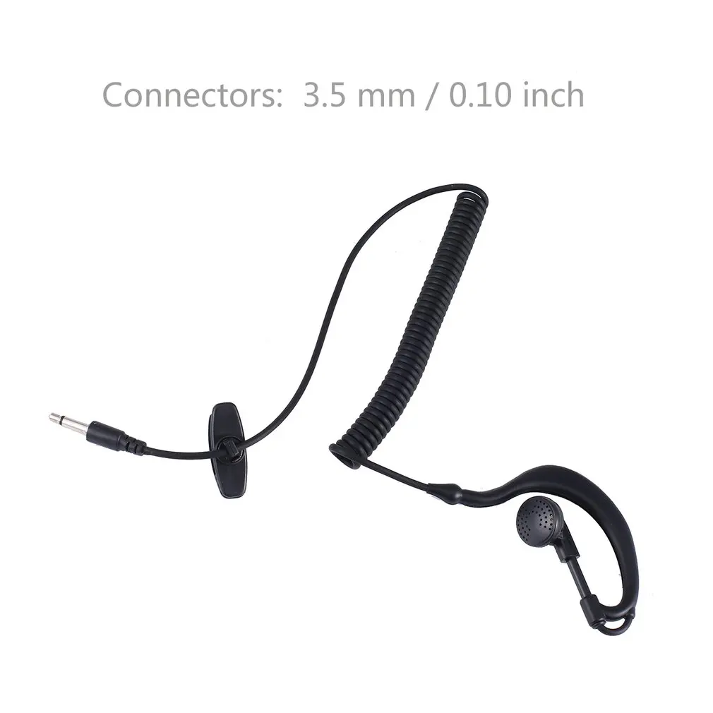 

3.5 Mm Single Earpiece Ear-hook Earphone With Spiral Cable Walkie Talkie Headset Polices Military Earphone