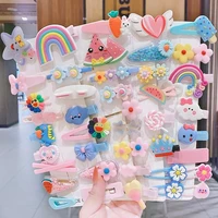14pcsset baby girl hair clips set cute flower fruit hair accessories set cartoon rainbow hairpins barrettes for baby girls