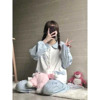 sanrio cinnamoroll cute girl pajamas set kawaii nightdress anime surrounding female students autumn fashion nightdress girl gift