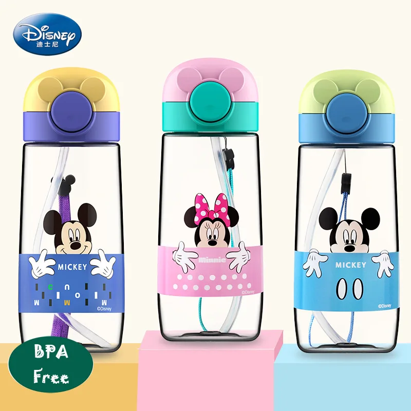 Дисней Микки Маус Минни детская чашка для воды пластиковая с соломинкой BPA