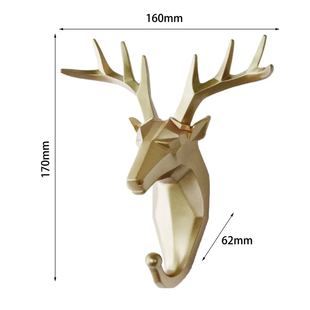 Wall Hanging Hook Deer Head Antlers for Clothes Hat Scarf Key Hanger Rack Sticking Decoration Animal Hooks | Дом и сад