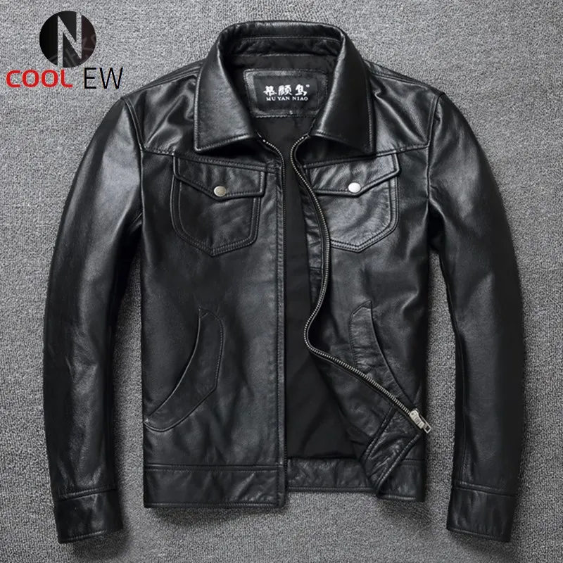 Бесплатная доставка. Выходная очень дешевая куртка из натуральной кожи. Крутое