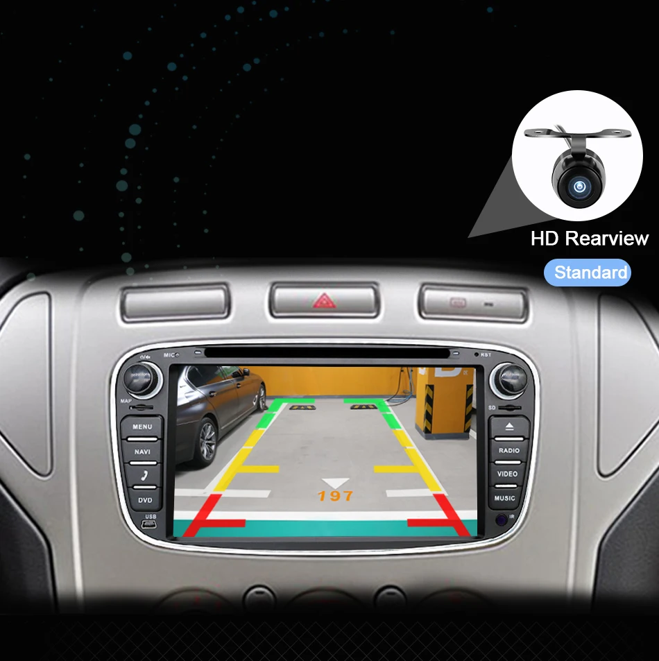 Eunavi 2 din Android 9 автомобильный DVD мультимедийный плеер gps для FORD Focus Mondeo S-MAX C-MAX Galaxy 4G 64G TDA7851 ips авто радио fm