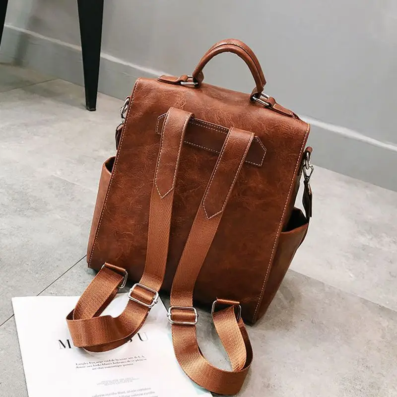 Женские рюкзаки из искусственной кожи сумка для колледжа винтажные женские