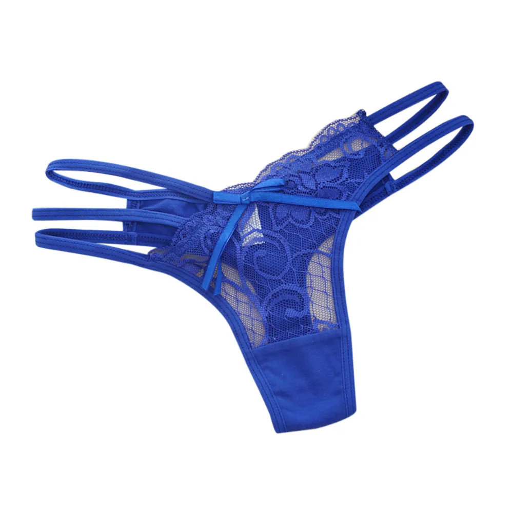 Сексуальное женское Сетчатое Бандажное белье трусики стринги бесшовные с бантом