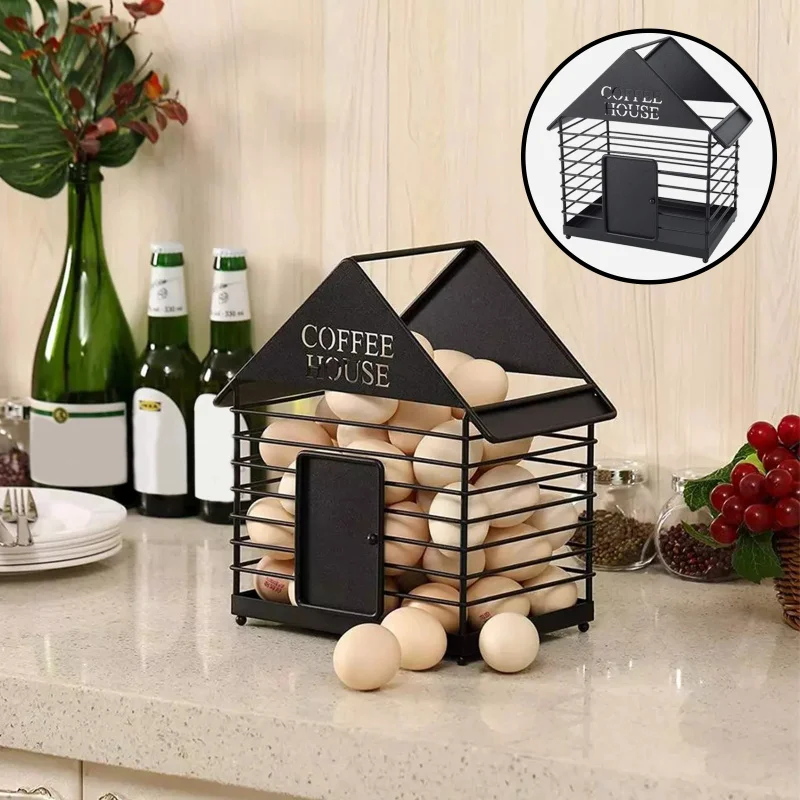 

Universal Coffee Capsule Storage Basket Coffee Cup Baskets Vintage Coffee Pod Organizer Holder House Shape For Home Cafe Hotel
