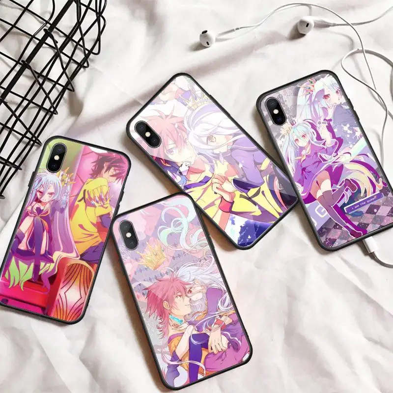 

no Game NO life anime Phone Case Tempered glass For iphone 6 7 8 plus X XS XR 11 12 13 PRO MAX mini