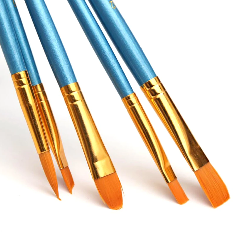 

10Pcs/Set Nylon Watercolor Paint Brush Different Shape Round Pointed Tip Nylon Hair Water Color Painting Brush Set Art Supplies
