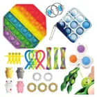 Набор игрушек-фиджей, антистрессовая коробка, струны, мраморный рельеф, подарок для взрослых и детей, набор игрушек