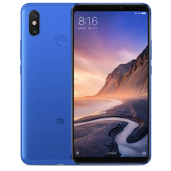 Blue Xiaomi Mi Max 3, 6 ГБ ОЗУ, 128 Гб ПЗУ, восьмиядерный смартфон Snapdragon 636, 6,9 дюймов, полный экран, 12 Мп+ 5 МП, двойная камера, 5500 мА/ч - Цвет: Blue
