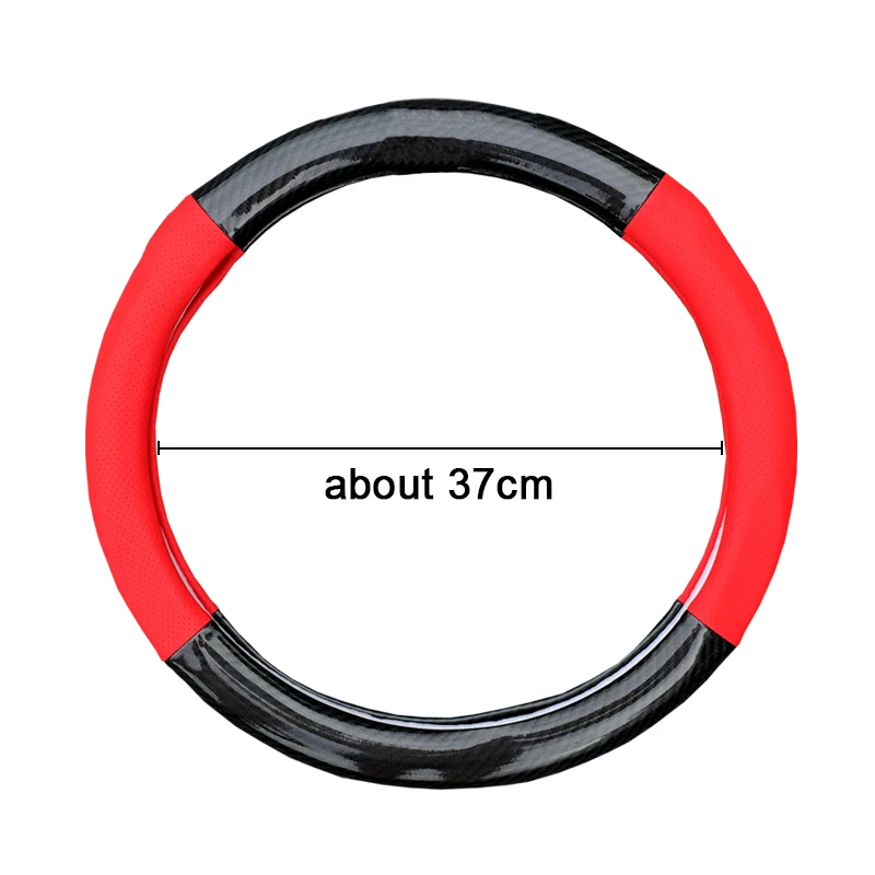 

Car Carbon Fiber Leather Car Steering Wheel Cover Car Steering-wheel Hubs Automobiles Auto Accessories For Ford C-MAX 2011-2018