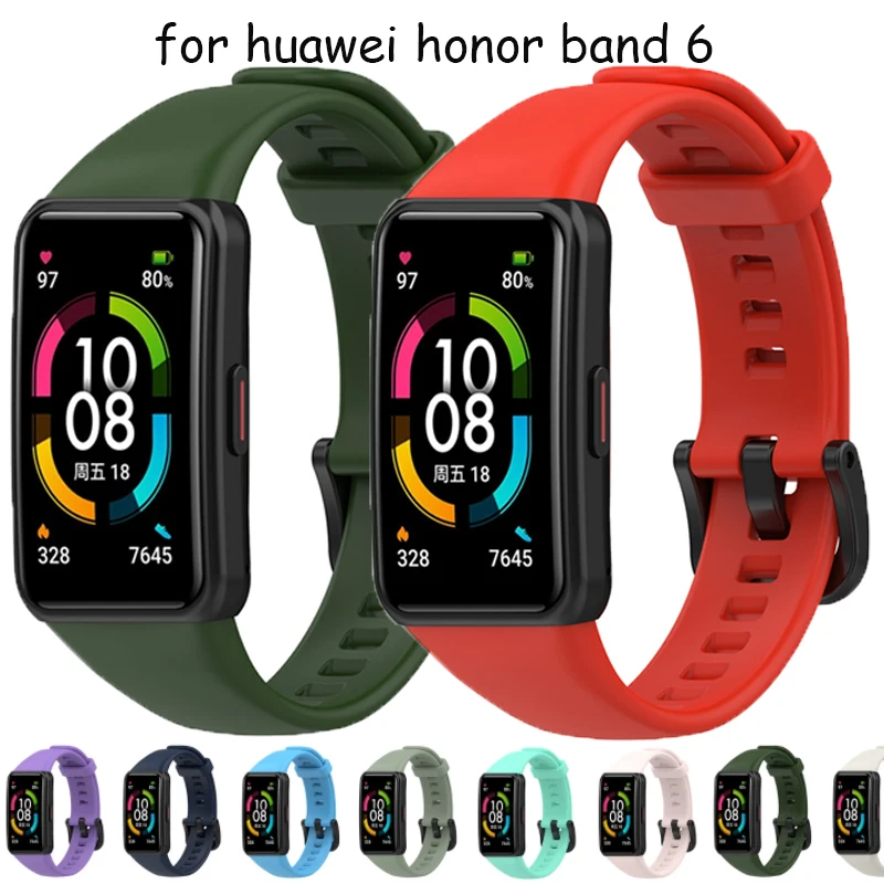 

Ремешок силиконовый для Huawei Honor Band 6, регулируемый сменный Браслет для смарт-часов
