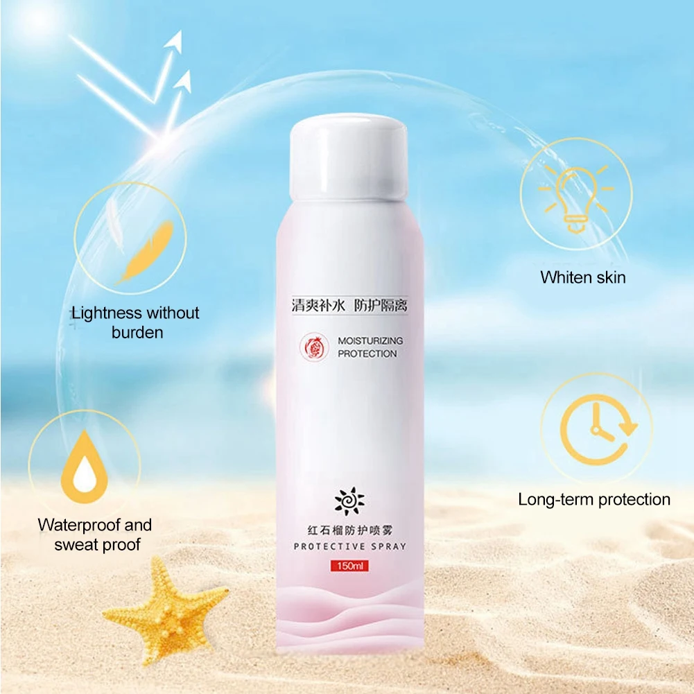 Спрей от солнца с экстрактом граната летний защитный увлажняющий отбеливающий