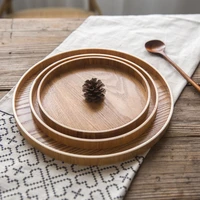 212430cm japanese style wood round tray snack bread dessert serving plate household food erver dishes kitchen tableware