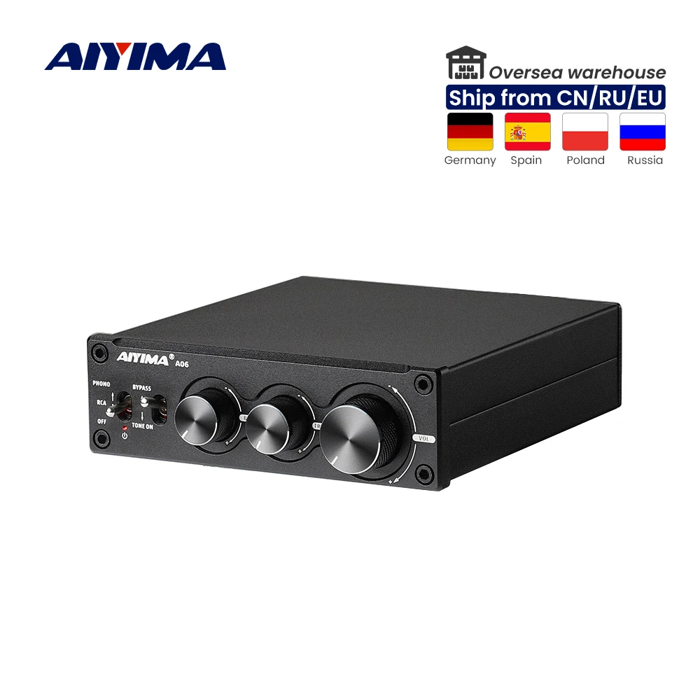 

Усилитель звука AIYIMA A06 мм/MC TPA3221 100Wx2, стерео Hi-Fi усилитель мощности для проигрывателя, предварительный усилитель для фонографа, управление вы...
