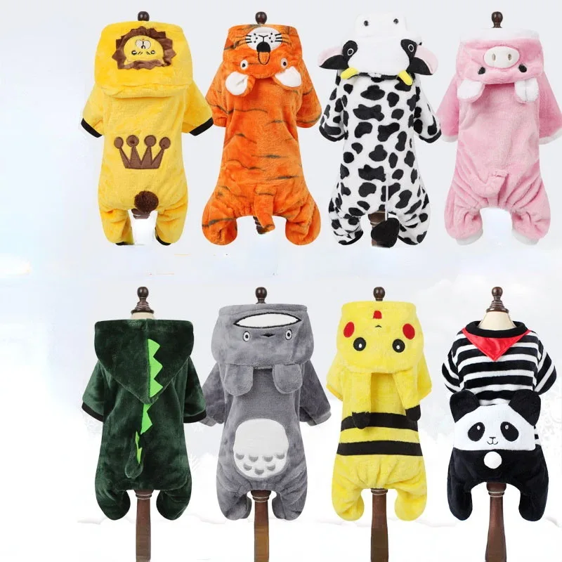 

Coral Fleece Single-layer Clothes Warm Soft Cartoon Pet Puppy Animals Transformation One-piece For Teddy Small And Medium-sized