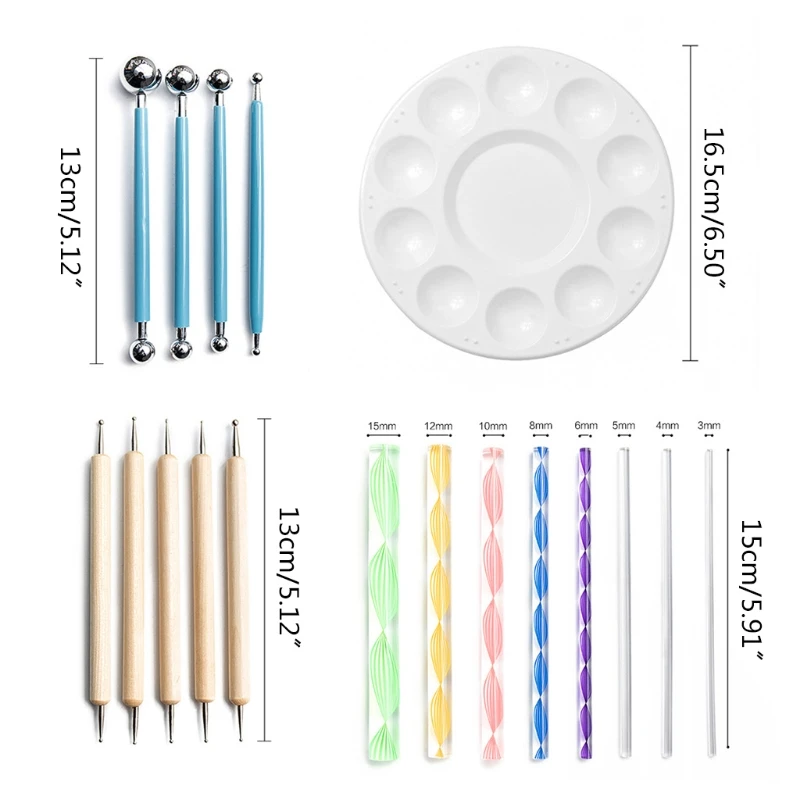 

41pcs Mandala Dotting Tools Set for Painting Rock Stone Acrylic Stick Drawing Brush Stencil Template