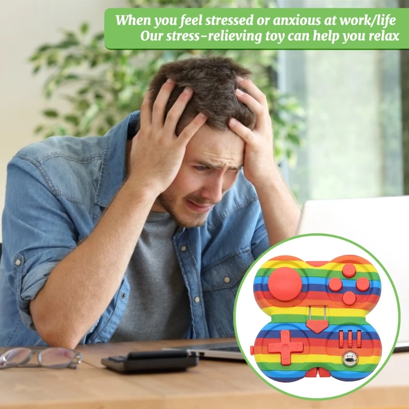 

T5EC 1Set Stress Reducer Pad Decompression Toy Anti-Stress Novelty Sensory Push Bubble Press Gamepad for therapy