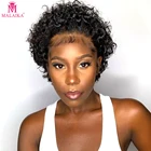 Парик для чернокожих женщин Malaika, вьющиеся фронтальные натуральные волосы с кудрявыми волосами 13 х1, надувной волнистый, с начесом