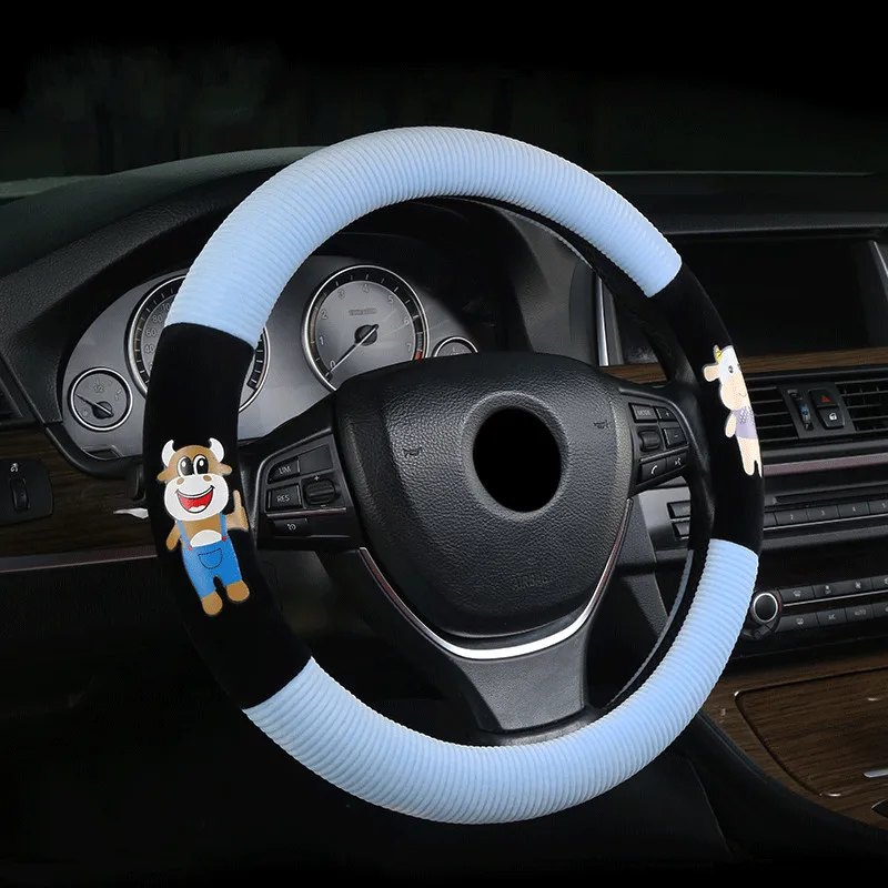 

Car Steering Wheel Cover Cartoons Keep Warm Short Plush Auto Steering Wheel Cover Comfortable Drive Winter Non Slip Best Quality