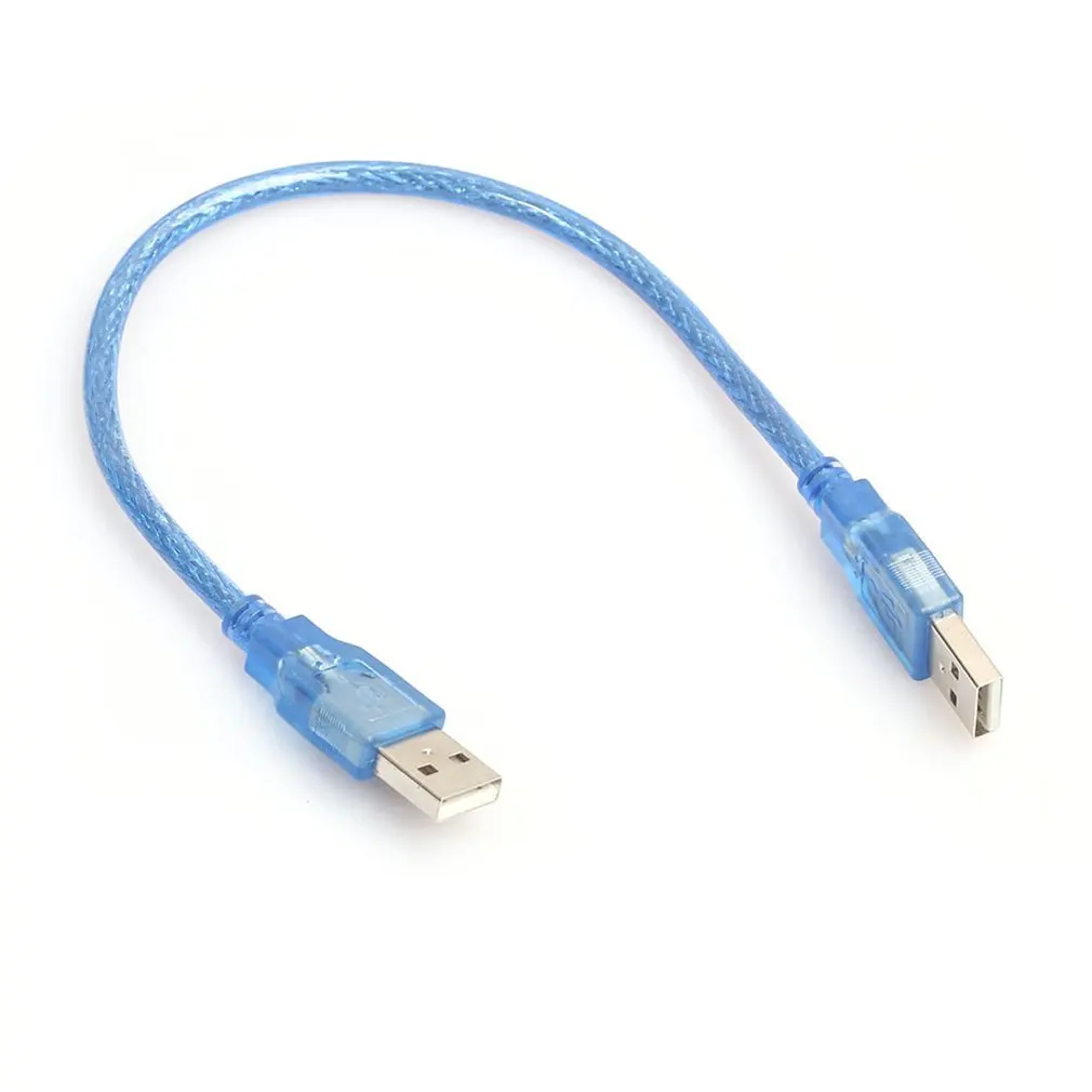 

30-сантиметровый высокоскоростной Удлинительный кабель USB 2,0, прозрачный синий удлинитель «штырь-гнездо» USB, медный сердечник, короткий USB-кабель
